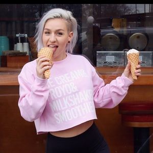 Cropped sweater (gym meme wear)